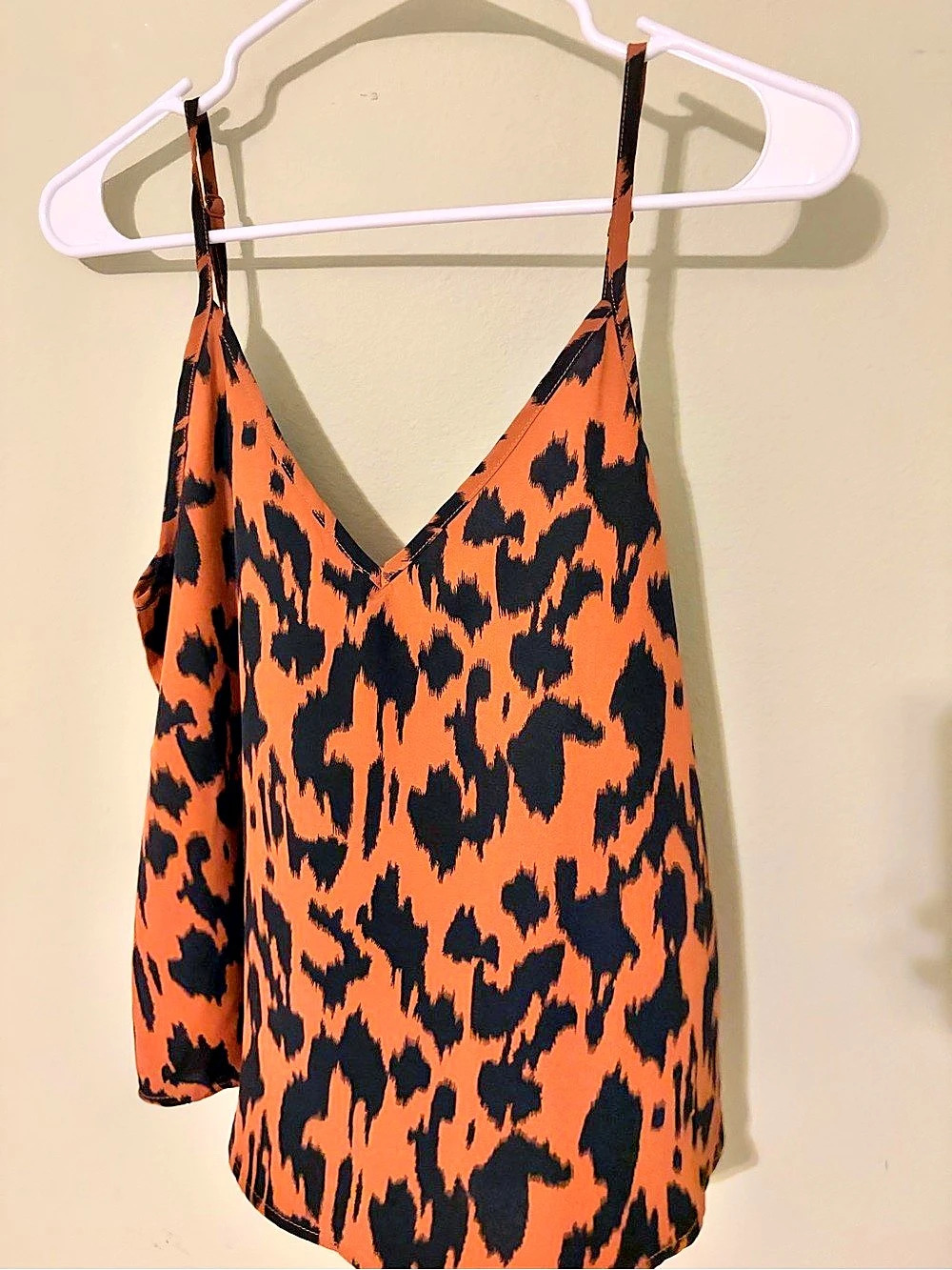 Animal Print V-Neck Camisole in Orange & Black